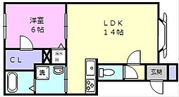 クリークビレッジ3 1LDKの間取図画像
