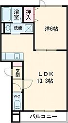 クリークウッドV 1LDKの間取図画像