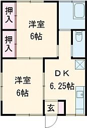 インプルーブ 2DKの間取図画像