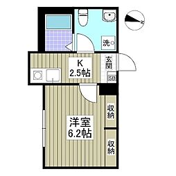 春の陽のアリア 1Kの間取図画像