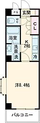ハピネス 1Kの間取図画像