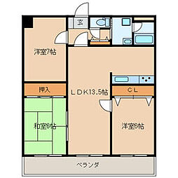 パストラール 3LDKの間取図画像