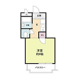 サンライフ 1Kの間取図画像