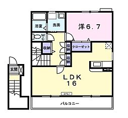 ノイ・プリティー 1LDKの間取図画像
