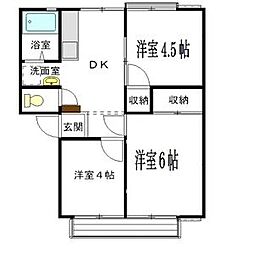 クリスタルハーモニーB 3Kの間取図画像