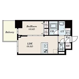 S-RESIDENCE福島diverse 1LDKの間取図画像