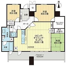 ザ・ライオンズミッドキャピタルタワー 3LDKの間取図画像