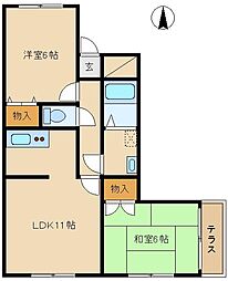 ユメッセ 2LDKの間取図画像