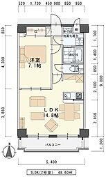 ラ・フェルメール 1LDKの間取図画像