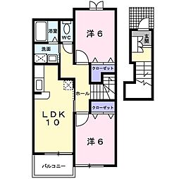 ジェム・インB 2LDKの間取図画像