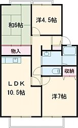 サンビレッジイナリガミD 3LDKの間取図画像