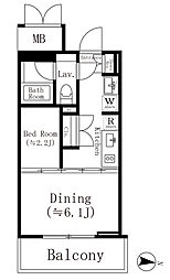 KOENJICROSSOVER 1DKの間取図画像