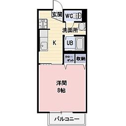 シェソワ常入 1Kの間取図画像
