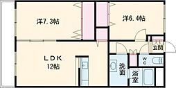 サンモール網川原 2LDKの間取図画像