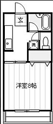 ディアス・フジ 1Kの間取図画像