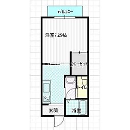 サンミラノ・ハイツ 1DKの間取図画像