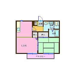 サンガーデン勝本A 1LDKの間取図画像