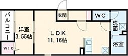 Fstyle一津屋1号館 1LDKの間取図画像