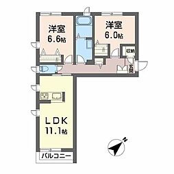 ビバリーコート 2LDKの間取図画像