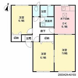 ヴェルエポック芦屋 3DKの間取図画像