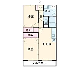 サンヴィオレ 2LDKの間取図画像
