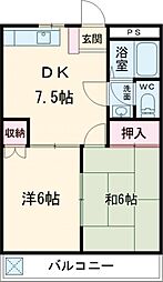 グランドール秋川C 2DKの間取図画像