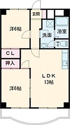 オリエンタルハイツ 2LDKの間取図画像