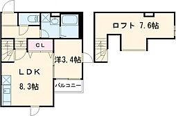Polaris大牟田駅南 727 1LDKの間取図画像