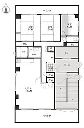 協和ビル 3LDKの間取図画像