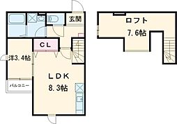 Polaris大牟田駅南 727 1LDKの間取図画像