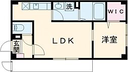 シナジー茨木 1LDKの間取図画像