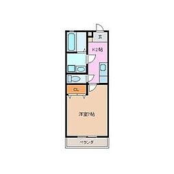 サンフォレスト24 1Kの間取図画像