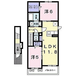 カルム サンセットI 2LDKの間取図画像