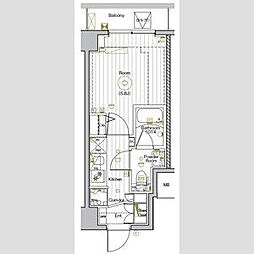 グランヴァンプレミアムイースト川口 1Kの間取図画像
