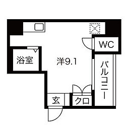 グレイス名駅北 ワンルームの間取図画像