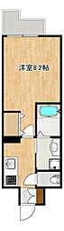クロノス51新町6 1Kの間取図画像