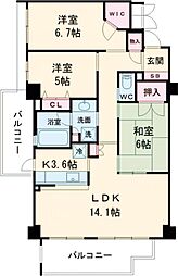 レフィナード嵐山 3LDKの間取図画像
