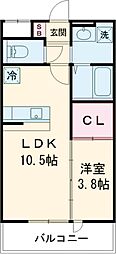 SOLAIRE鈴蘭台 1LDKの間取図画像