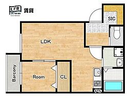 APARTMENT 1LDKの間取図画像