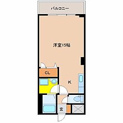 シャンテ城ヶ崎 ワンルームの間取図画像