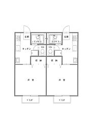 シャルム西津田 1Kの間取図画像