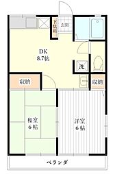 セルティア224 2DKの間取図画像