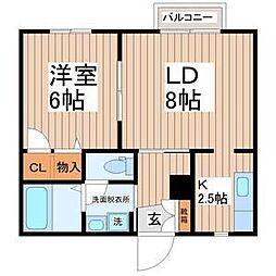 フレア・ミナミ 1LDKの間取図画像