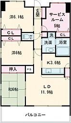 グレイスガーデン高崎 3SLDKの間取図画像