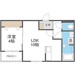 メゾンクレール大野城 1LDKの間取図画像
