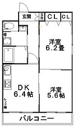 グラース・ビ高島平 2DKの間取図画像