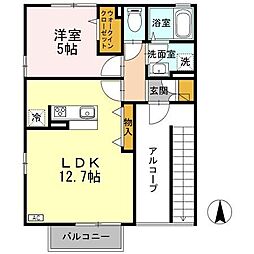 リシェス・オカザキ5 1LDKの間取図画像