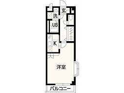 タサキヒルズC 1Kの間取図画像