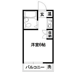 ハートイン洲山町 1Kの間取図画像