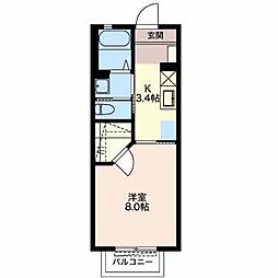 クレアーレ新川 1Kの間取図画像
